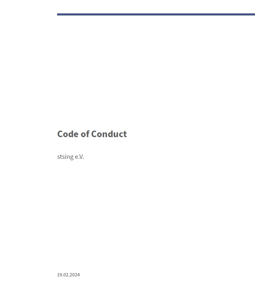 The stsing e.V. Code of Conduct + Annex